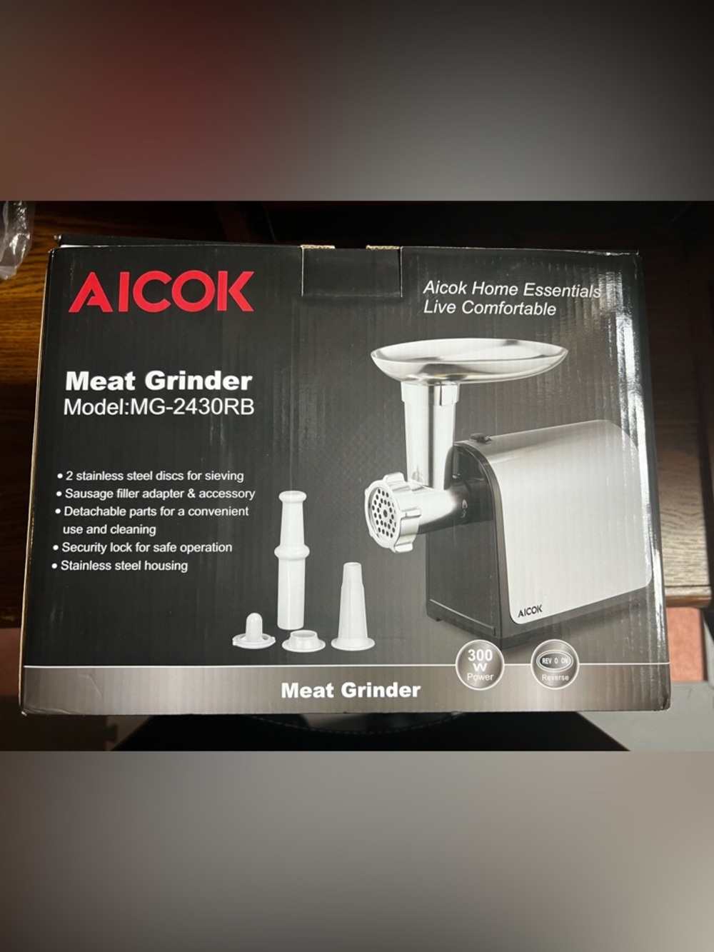 Aicok Stainless Steel Meat Grinder MG-2430RB - brand new